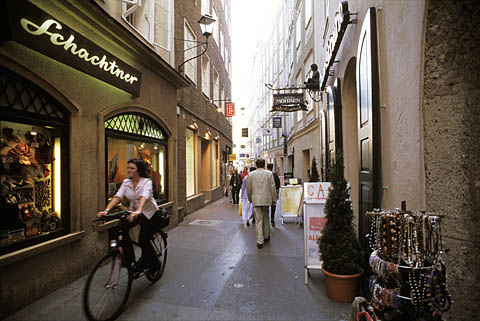 Narrow street for people, Salzburg, Austria