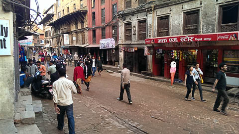A main street in Bhaktapur