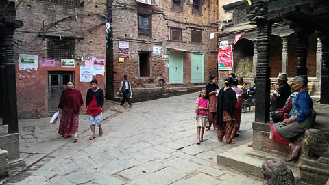 Social life in the streets of Bhaktapur