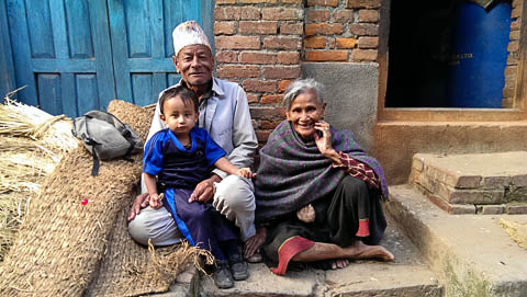 Strong connections between the old and young in Nepal