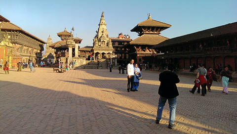 Newly-weds in Bhaktapur's Durbar Square