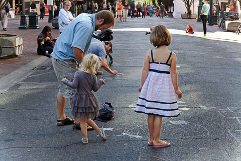 Chalk in the street