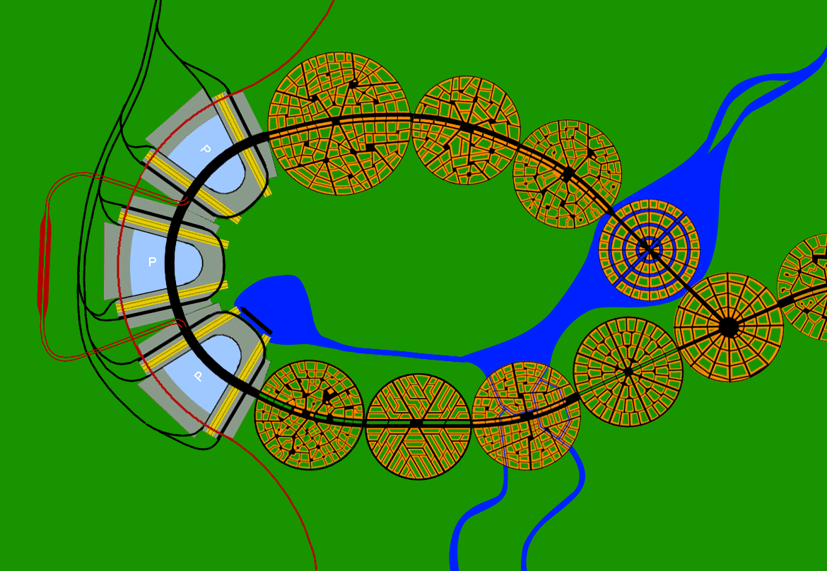 Large section of one of the six lobes