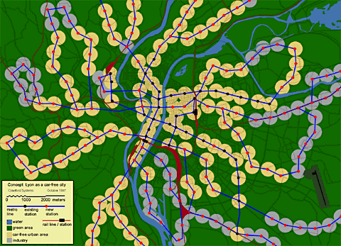 Six-lobe carfree city reference design